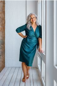 Saténové zavinovací šaty LUCY - výběr barev MiaBella