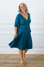 Midi business zavinovací šaty - výběr barev – detail modelu