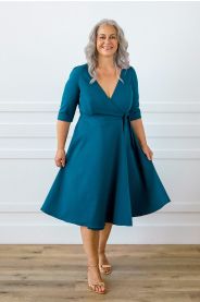 Midi business zavinovací šaty - výběr barev MiaBella