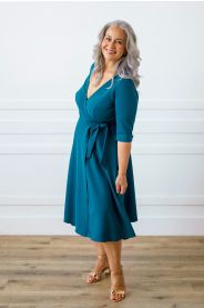 Midi business zavinovací šaty - výběr barev – přední pohled