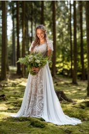 celokrajkové svatební šaty