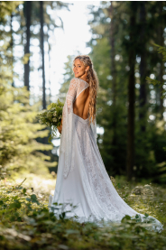 bohémské celokrajkové svatební šaty