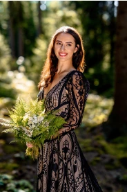 Svatební šaty Noir Aliya – detail materiálu