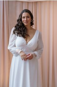 Svatební šaty pro plnoštíhlé Alma Plus – detail materiálu