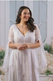 Svatební šaty pro plnoštíhlé Aluna Plus – boční pohled