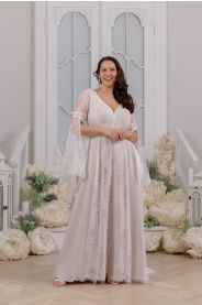 Svatební šaty pro plnoštíhlé Aluna Plus – silueta modelu