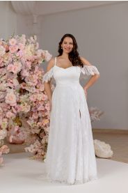 Svatební šaty pro plnoštíhlé Nelis Plus – detail střihu