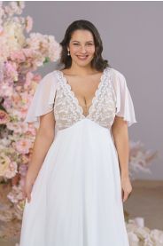 Svatební šaty pro plnoštíhlé Simi Plus – zadní pohled