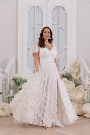 Svatební šaty pro plnoštíhlé Florance Plus – detail materiálu