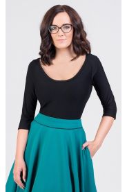 Černé triko s kulatým výstřihem MiaBella