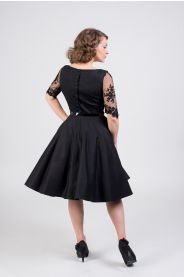 ADELE retro šaty s krajkovými rukávy – detail modelu