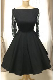 ADELE retro šaty s krajkovými rukávy MiaBella