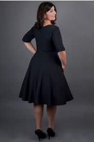 Šaty MARGARET se skládaným živůtkem - černá, tmavě modrá, královsky modrá (Barva Barva jako na obrázku, Velikost Zakázkové šití + 500Kč)