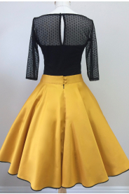 Kolová sukně hořčicová - více barev – detail modelu