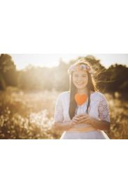 Celokrajkové svatební šaty ADELE s rukávy – detail střihu