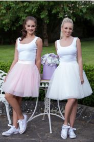 Oboustranná tutu sukně bílá – přední pohled