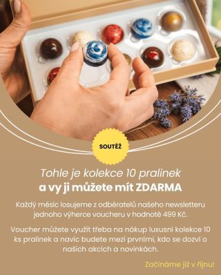 🎁 Soutěž o voucher v hodnotě 499 Kč! 🎁 Chcete si vybrat svoje oblíbené pralinky, dražé nebo čokoládu přesně podle chuti?...