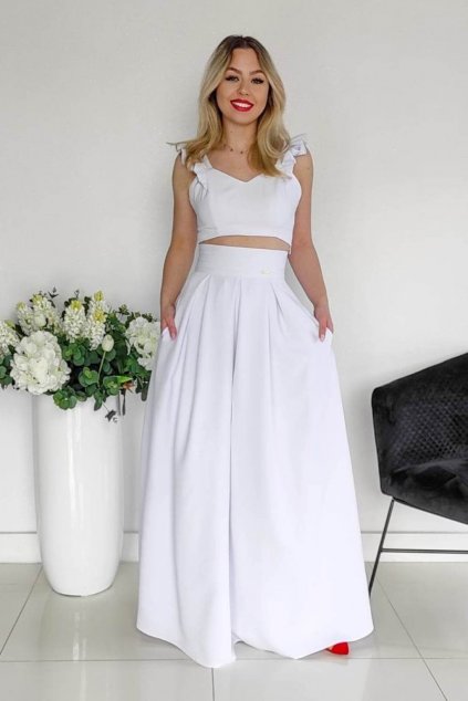 Biela dlhá sukňa (Velikost 4XL)