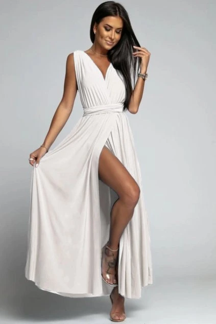 Bílé šaty na vázání (Velikost UNI)