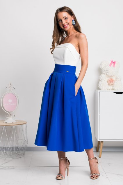 Modrá áčková midi sukňa (Velikost 4XL)