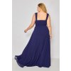 Tmavomodré spoločenské šifónové šaty (Velikost 4XL)