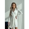 Biele krátke šaty s dlhými rukávmi (Velikost L)