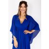 Modré šifónové šaty s voľnými rukávmi (Velikost 4XL)