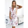Biele midi šaty s kvetinami (Velikost UNI)