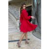 Červené krátke šifónové šaty (Velikost L)