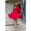 Červené krátke šifónové šaty (Velikost L)