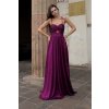 Purpurové lesklé spoločenské šaty (Velikost L)