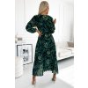 Zelené vzorované midi šaty (Velikost UNI)