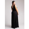 Čierne šifónové šaty s rozparkom (Velikost 4XL)