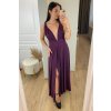 Fialové dlhé šaty na viazanie (Velikost UNI)