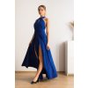 Modré dlhé šaty na viazanie (Velikost UNI)