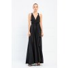 Čierne dlhé šaty na viazanie (Velikost L)