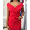 Červené spoločenské priliehavé šaty (Velikost L)