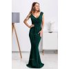 Smaragdové dlhé spoločenské šaty (Velikost L)