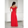 Červené spoločenské šaty spustené na ramená (Velikost 4XL)