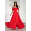 Červené spoločenské šaty spustené na ramená (Velikost 4XL)