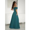 Smaragdové spoločenské šaty spustené na ramená (Velikost 4XL)