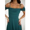 Smaragdové spoločenské šaty spustené na ramená (Velikost 4XL)
