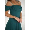 Smaragdové spoločenské šaty spustené na ramená (Velikost 4XL)