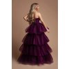 Poškodený tovar - Fialové tylové šaty s objemnou sukňou (Velikost L)