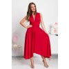 Poškodený tovar - Červené midi šaty s viazaním (Velikost M)