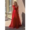 Červené spoločenské tylové šaty (Velikost M)