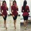 Bordový peplum top (Velikost L)