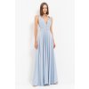 Svetlomodré dlhé šaty na viazanie (Velikost M)