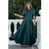 Tmavozelené spoločenské šaty s odhaleným chrbtom (Velikost L)