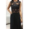 Čierne spoločenské šaty s rozparkom (Velikost L)